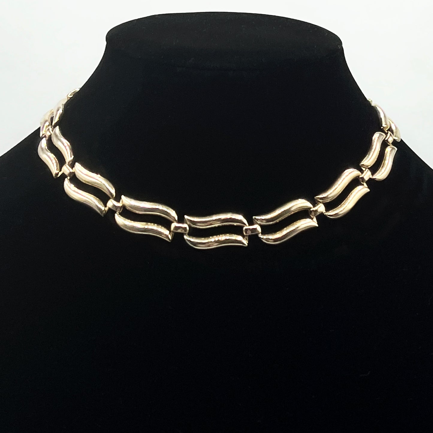 Monet Vintage Gold Tone Medley Wave Choker
