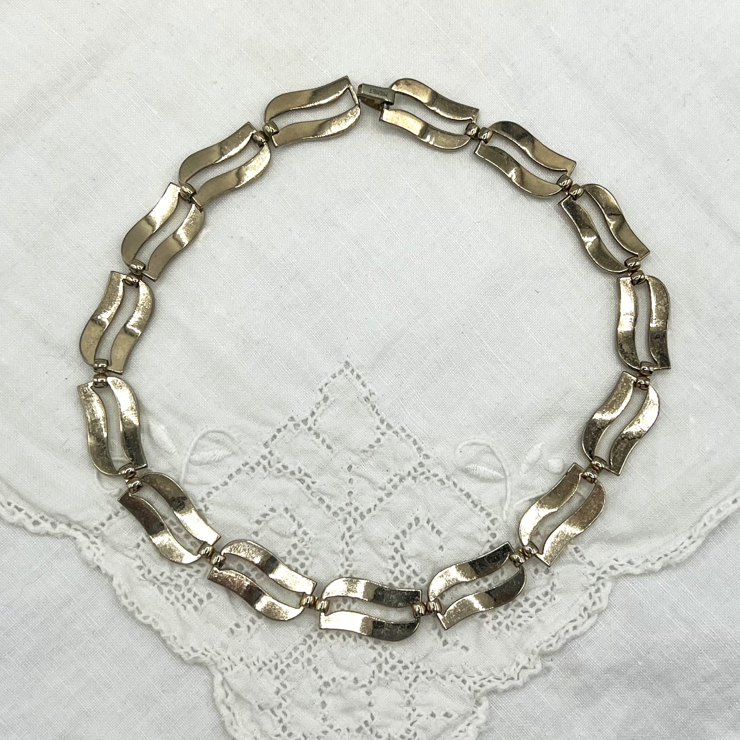 Monet Vintage Gold Tone Medley Wave Choker