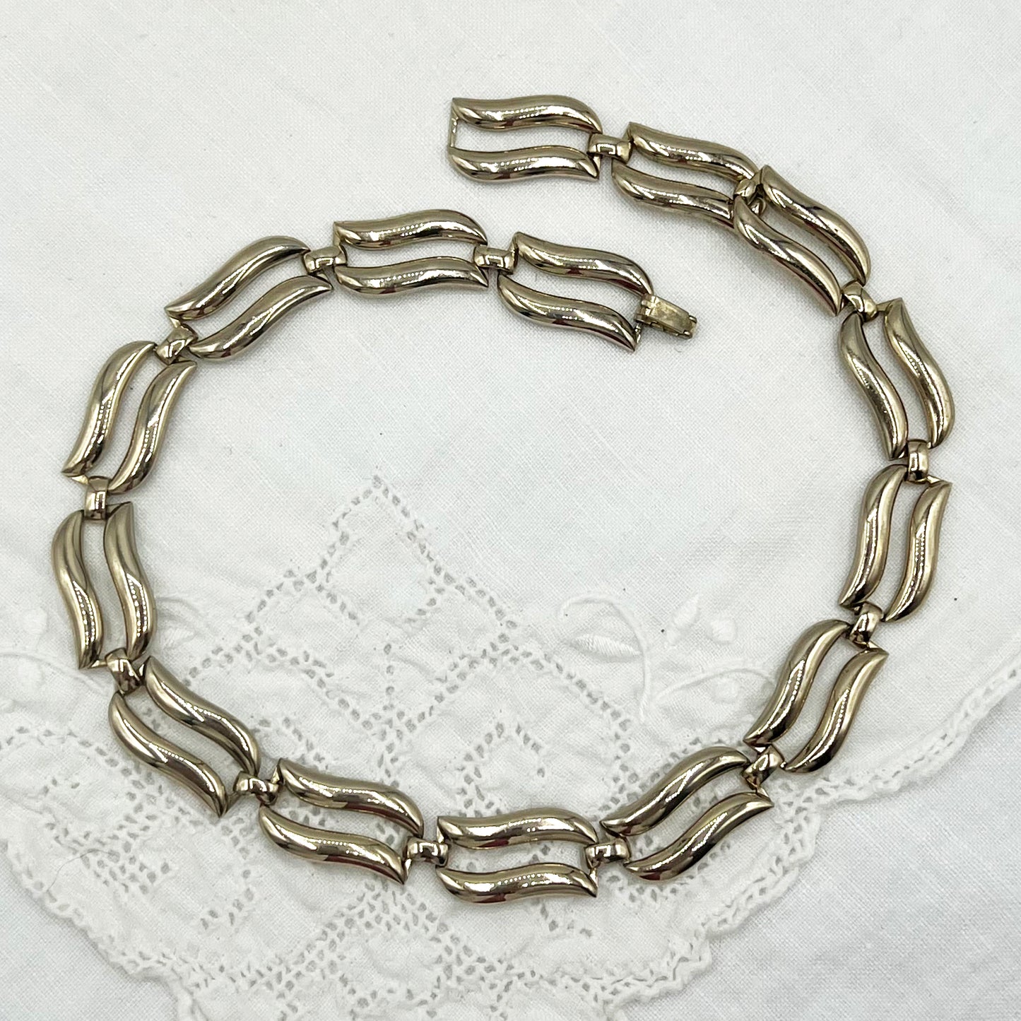 Monet Vintage Gold Tone Medley Wave Choker