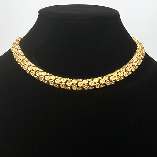 Signed Monet Honeycomb Design Hexagon Cluster Link Choker