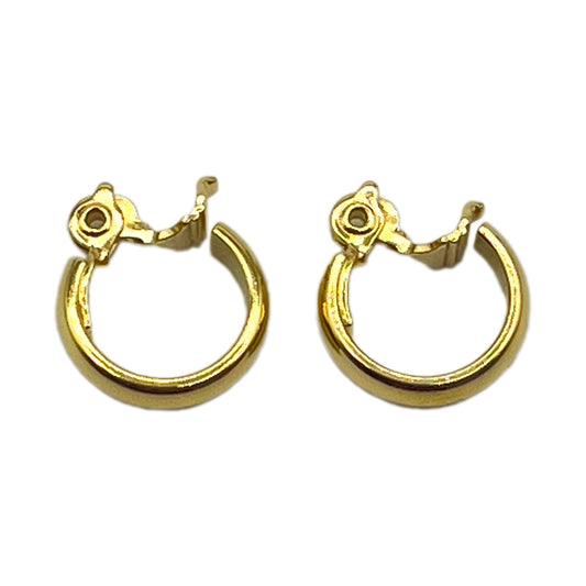 Vintage Gold Tone Monet Clip-on Hoop Earrings