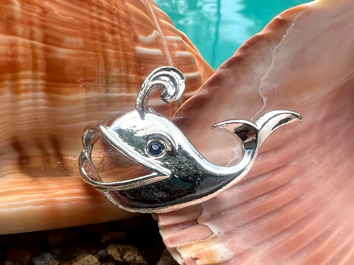 Vintage Gerry's Silver Tone Whale Brooch