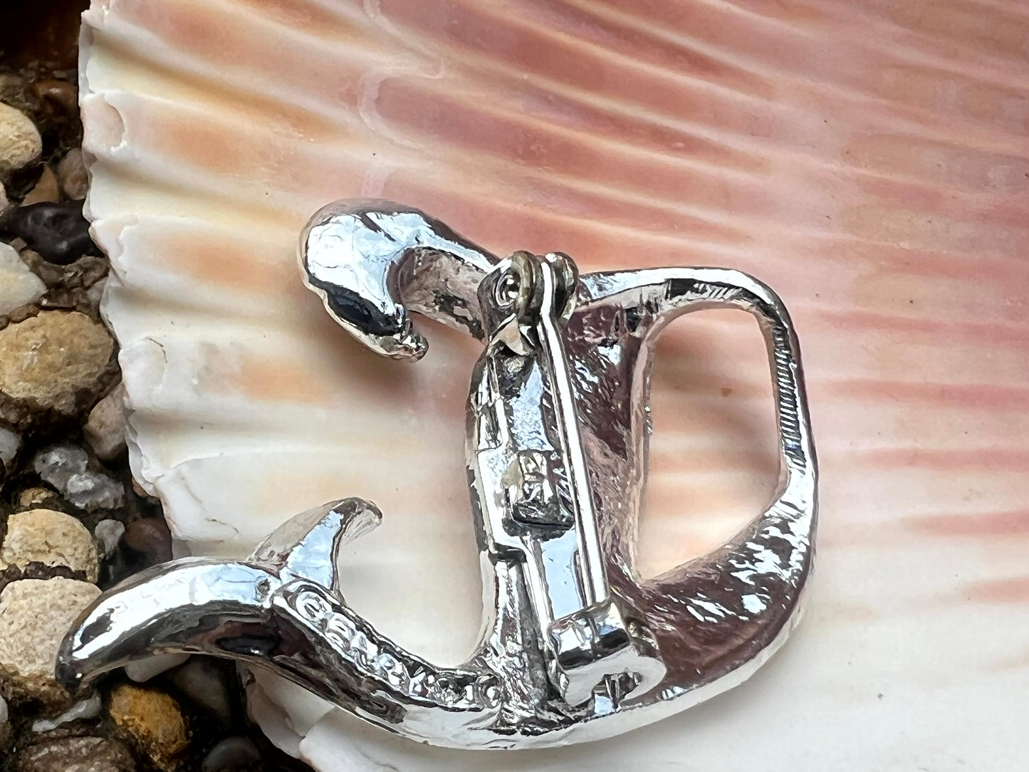 Vintage Gerry's Silver Tone Whale Brooch