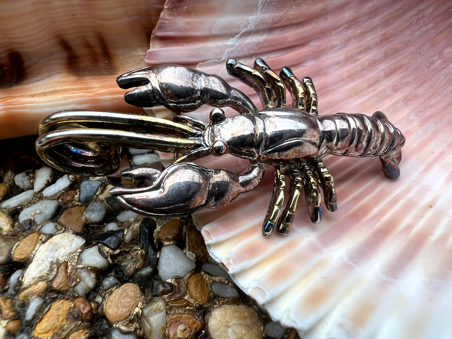 Vintage Sterling Silver Lobster Pendant/Brooch